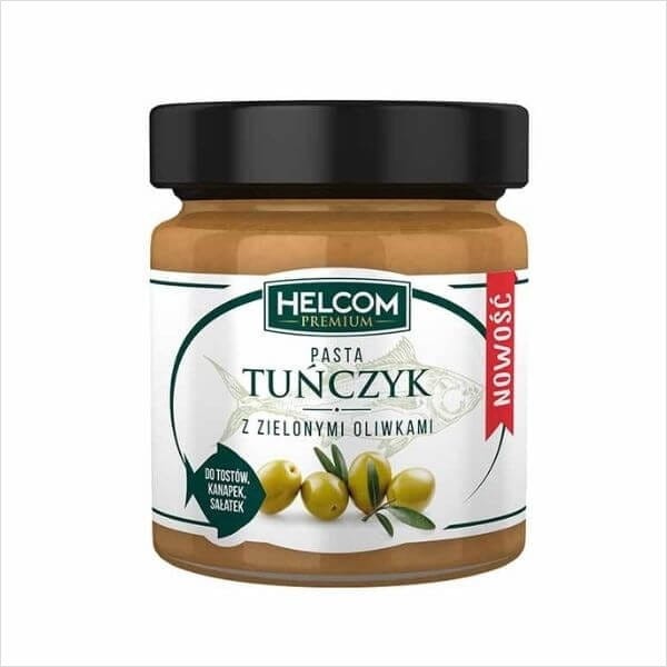 Pasta tuńczyk z zielonymi oliwkami Helcom Premium 225ml.jpg