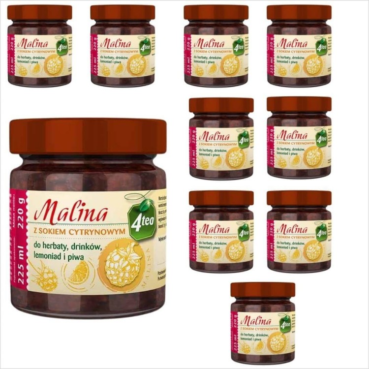 Malina z sokiem cytrynowym 4tea 225ml (zestaw 10 sztuk).jpg