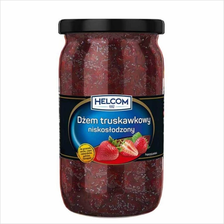 Dżem truskawkowy o obniżonej zawartości cukrów Helcom 840g.jpg