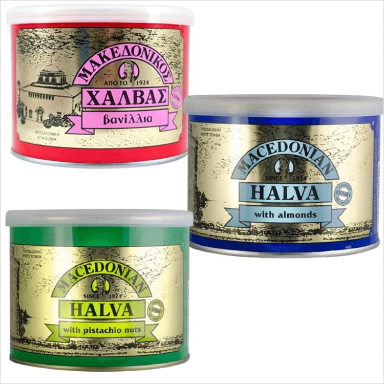 Zestaw chałw macedońskich Haitoglou 500g (3 sztuki).png
