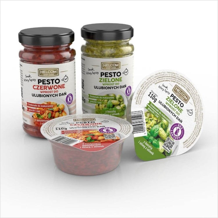Pesto czerwone zielone 110g w kubeczku Helcom Easy Cook.jpg