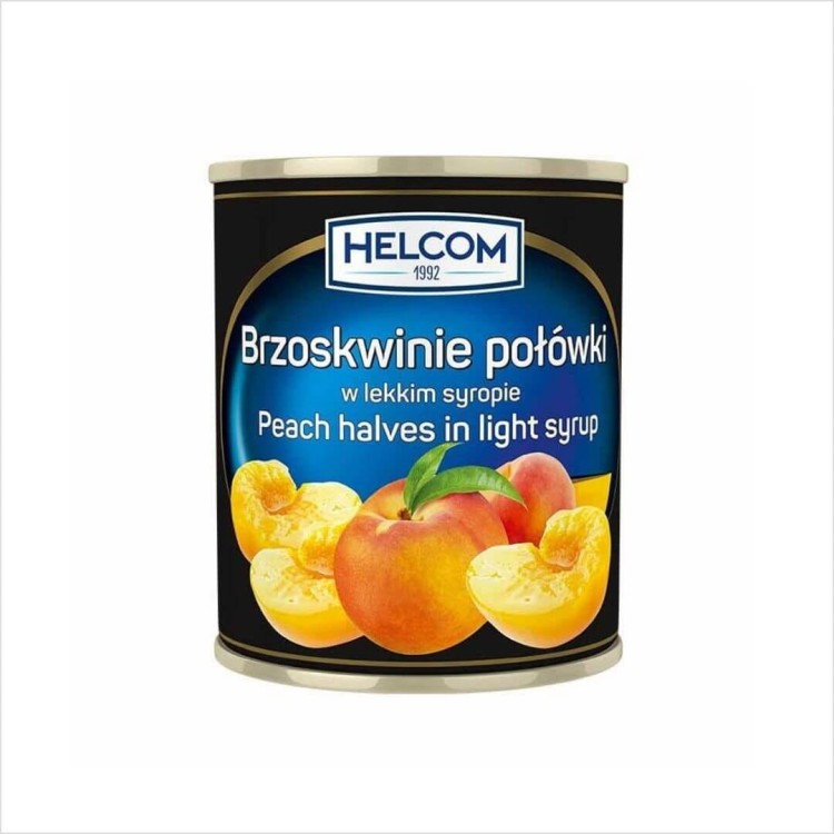 Brzoskwinie połówki w lekkim syropie Helcom 850ml.jpg