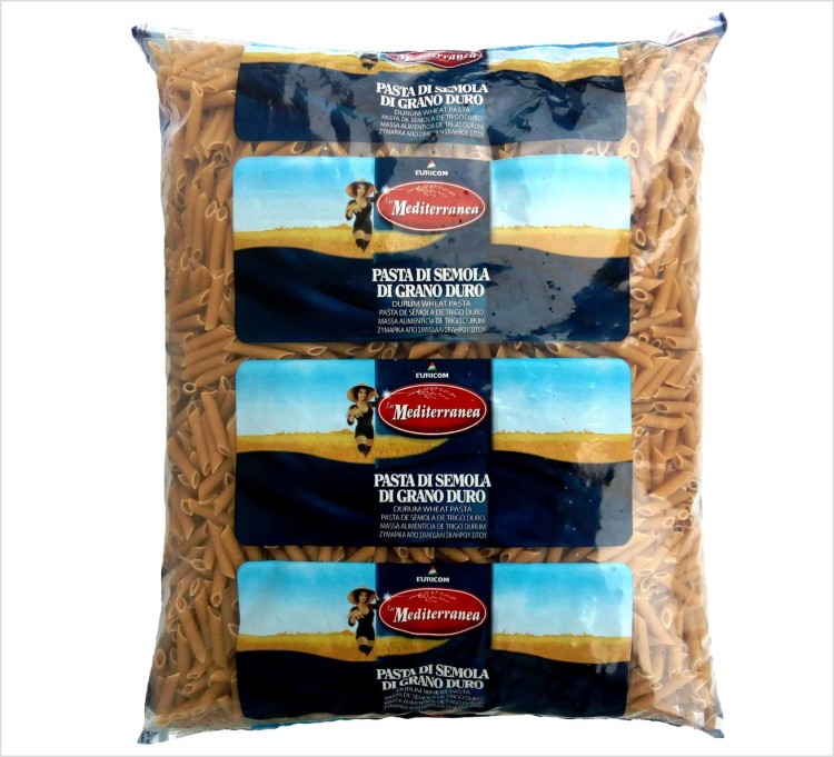 Makaron pełnoziarnisty rurki pene rigate Mediterranea 5Kg.jpg