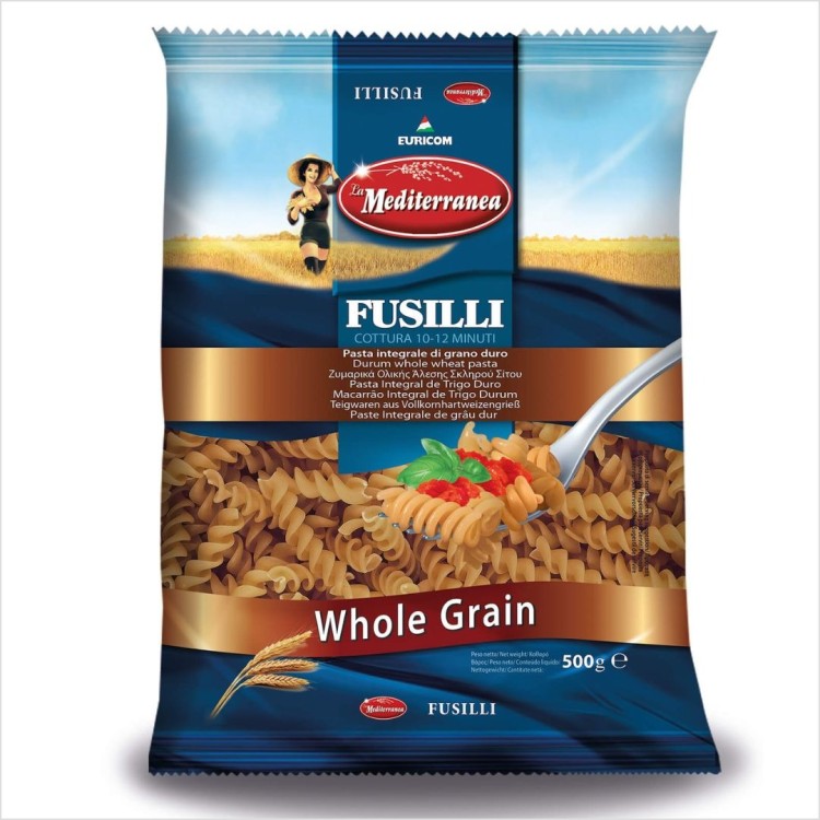 Makaron pełnoziarnisty świderki fusilli Mediterranea 500g.jpg
