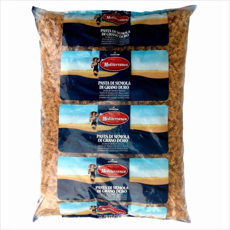 Makaron pełnoziarnisty świderki fusilli Mediterranea 5kg.jpg