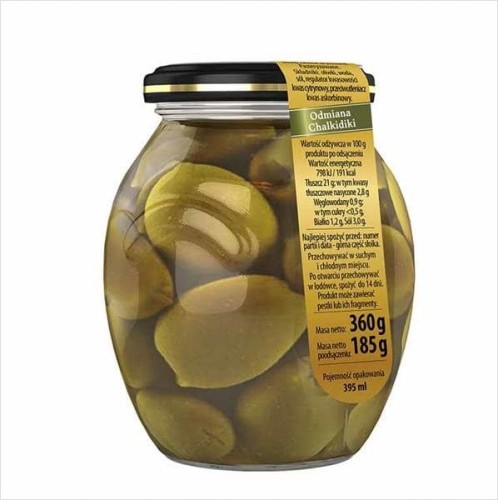 Oliwki zielone drylowane odmiana Chalkidiki Athina 395ml