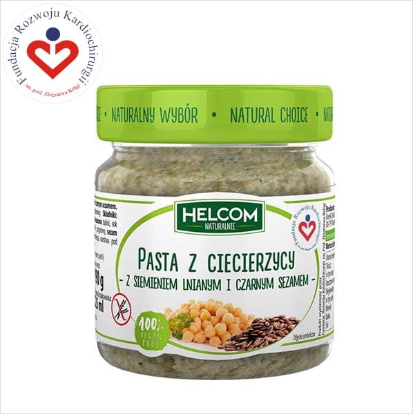 Pasta z ciecierzycy z siemieniem lnianym i czarnym sezamem Helcom Naturalnie 190g